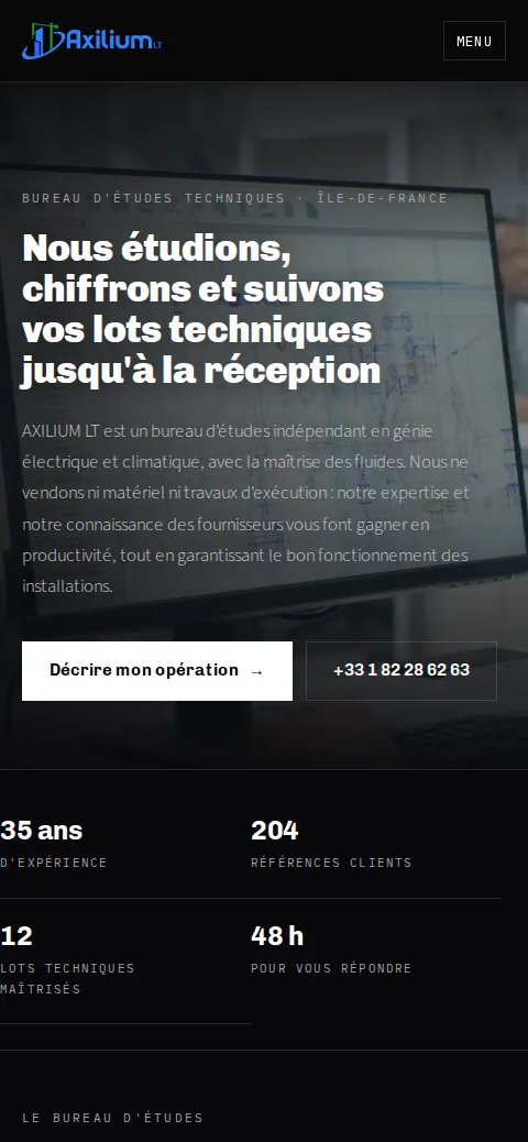 Version mobile du site Axilium LT