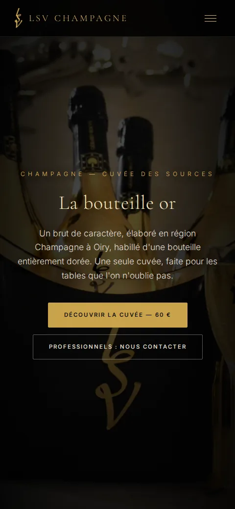 Version mobile du site LSV Champagne